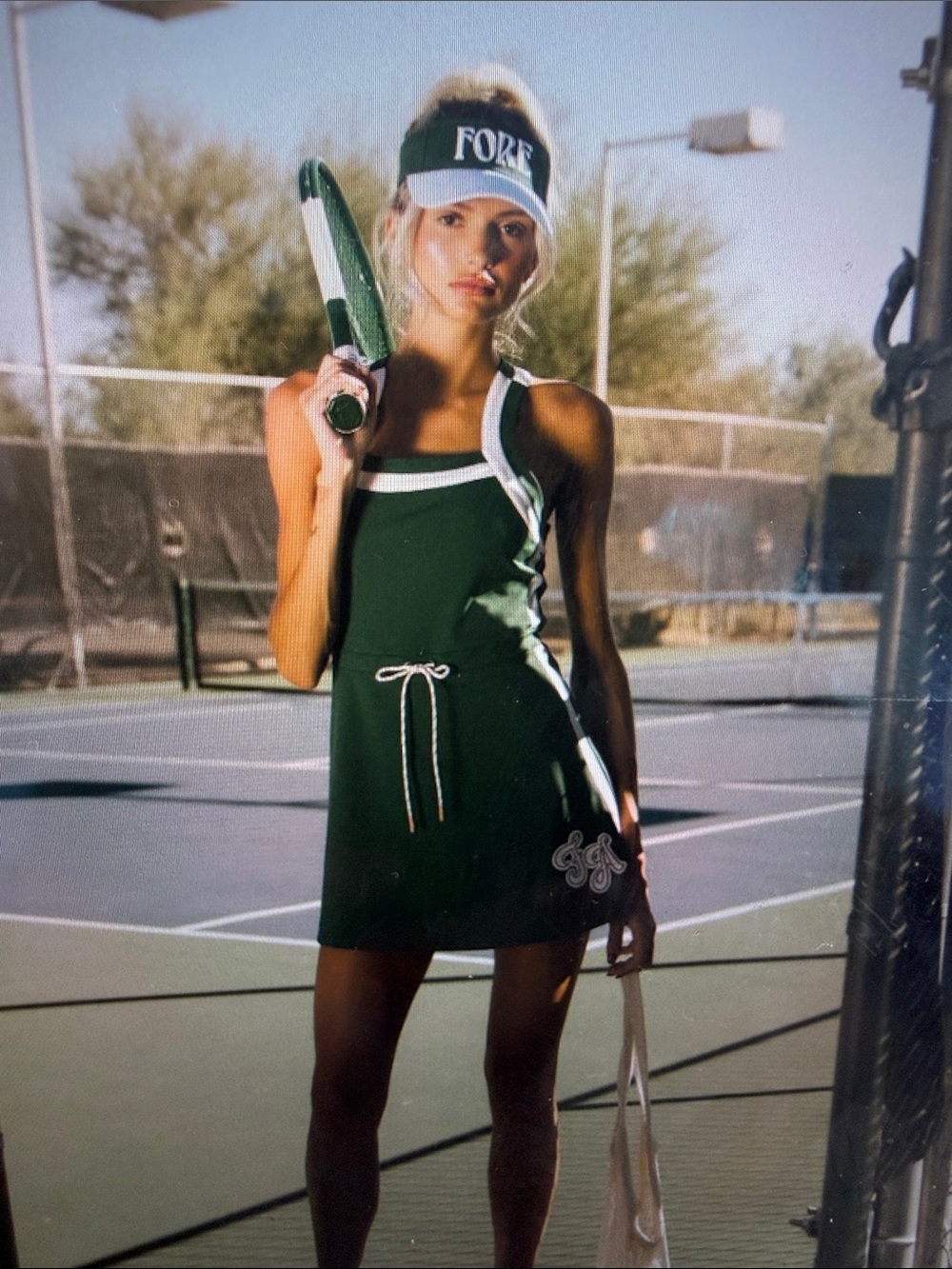 Fore All Coco Dress

Green Athletic Dress with White Trim